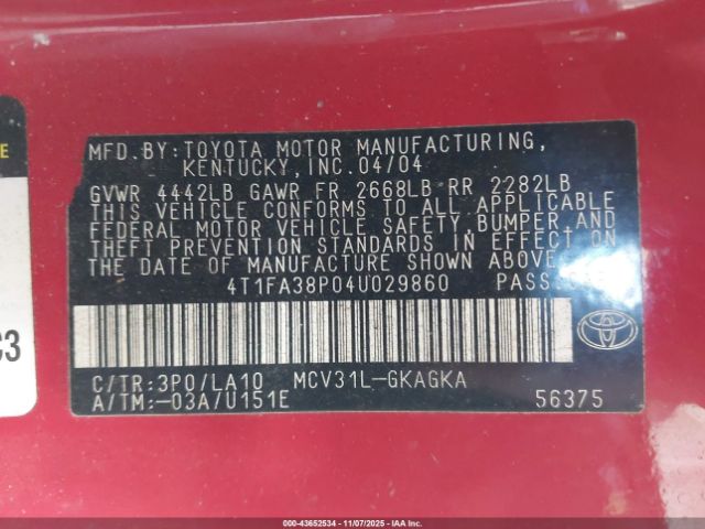 Toyota Camry Sle Image 11