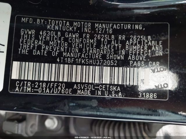 Toyota Camry Se Image 4