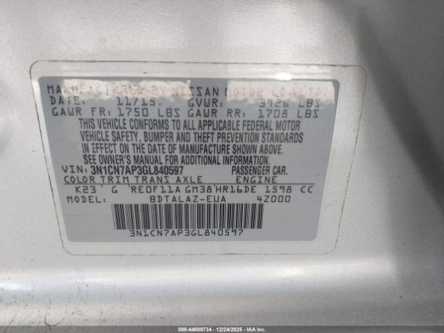 Nissan Versa 1.6 S+ Image 13