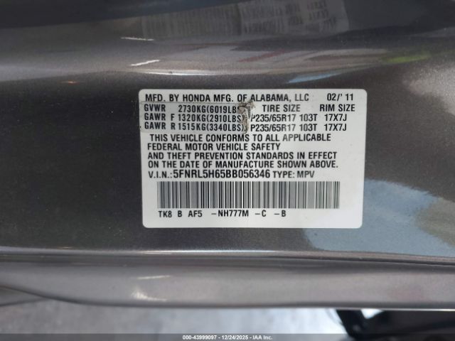 Honda Odyssey Ex-l Image 13