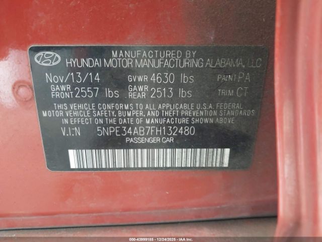 Hyundai SONATA Limited 2.0t Image 5